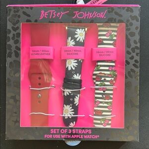 Betsey Johnson Apple Watch Strap Set - Red, Black, Floral